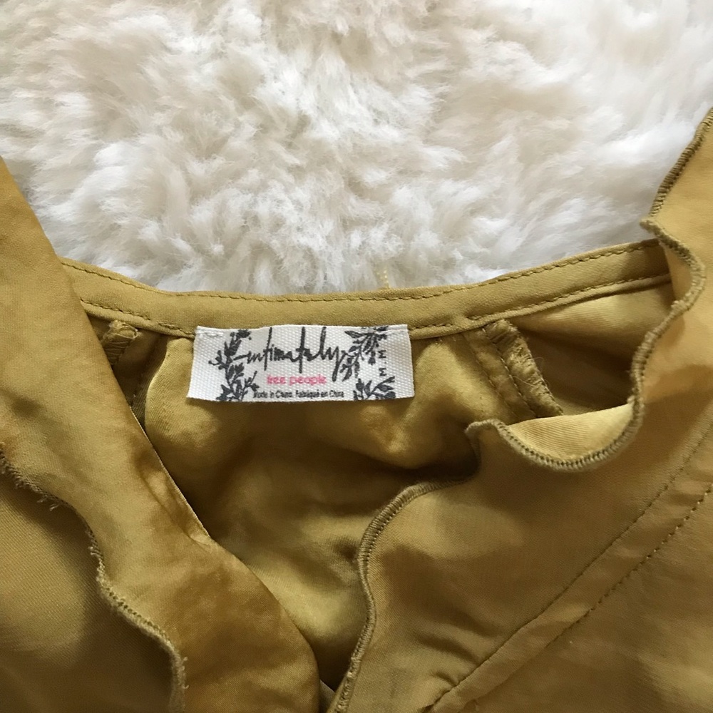 Free People Gold Ruffle Tank Top - Picture 3 of 5